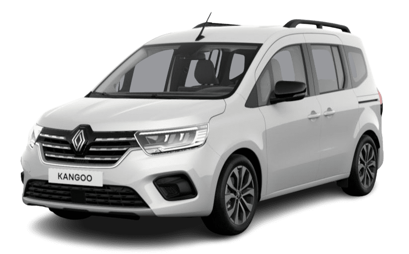 Frontansicht auf einen Renault Kangoo, freigestellt