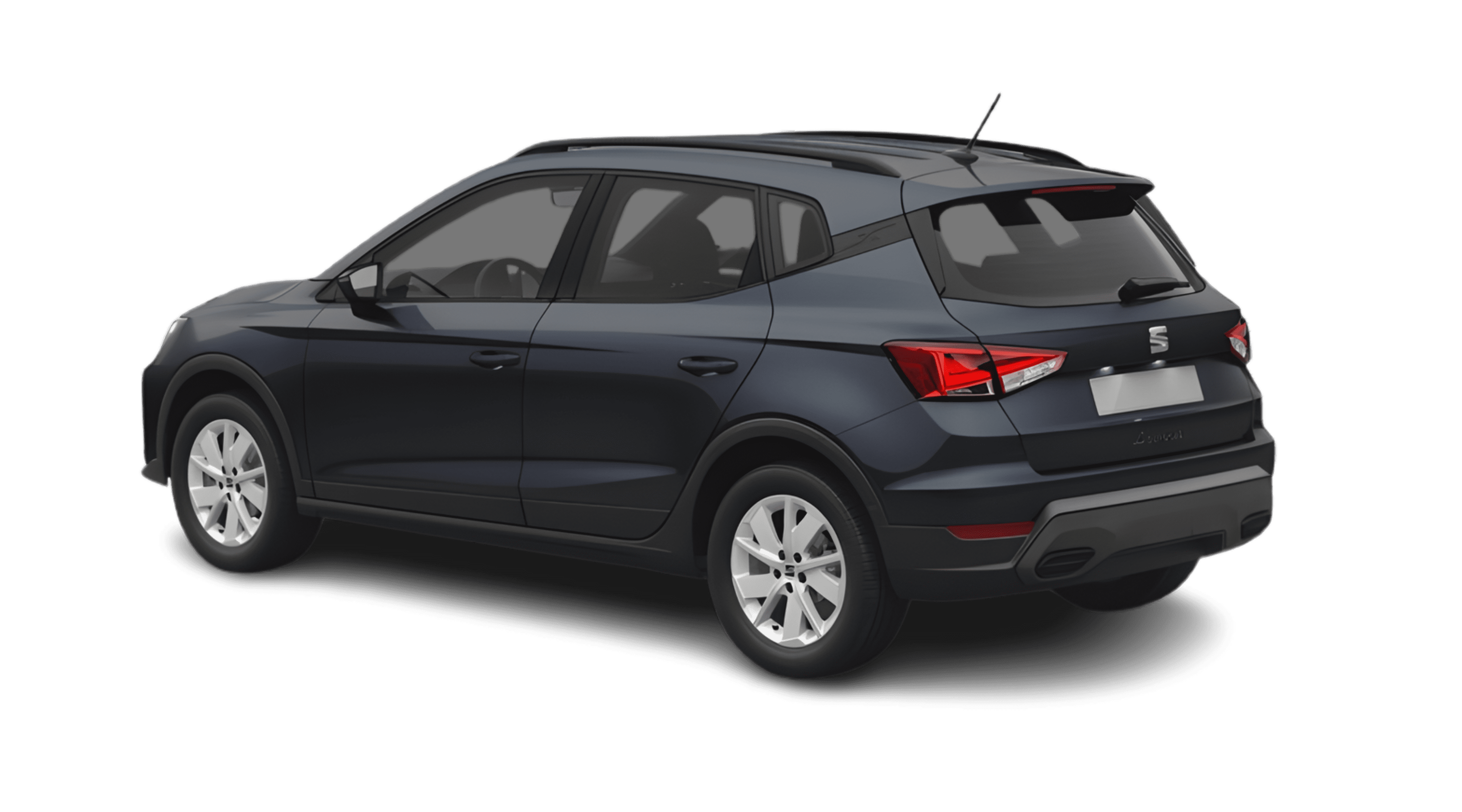 Schräge Heckansicht eines SEAT Arona, freigestellt