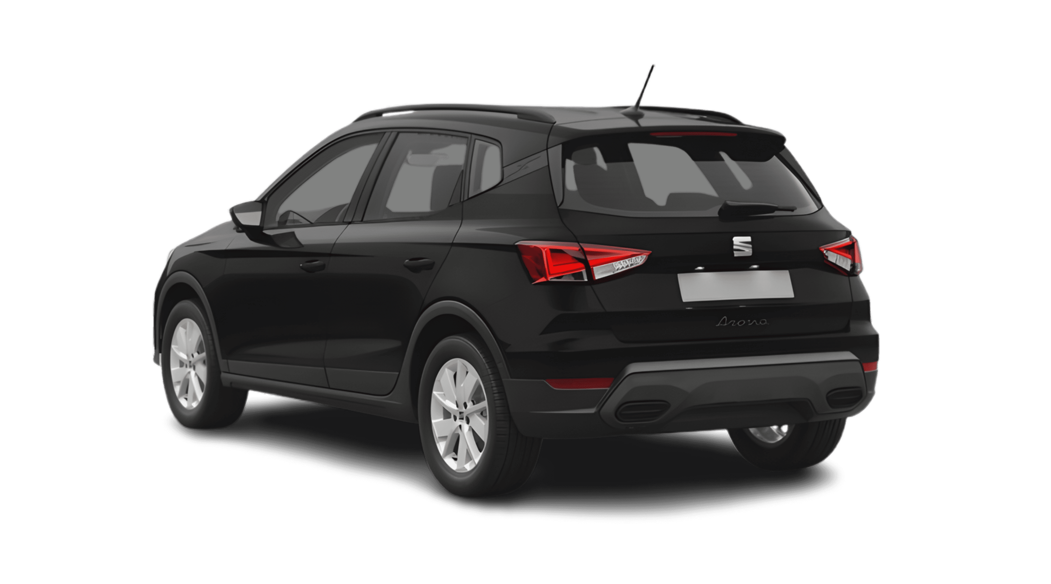 Schräge Heckansicht eines SEAT Arona, freigestellt