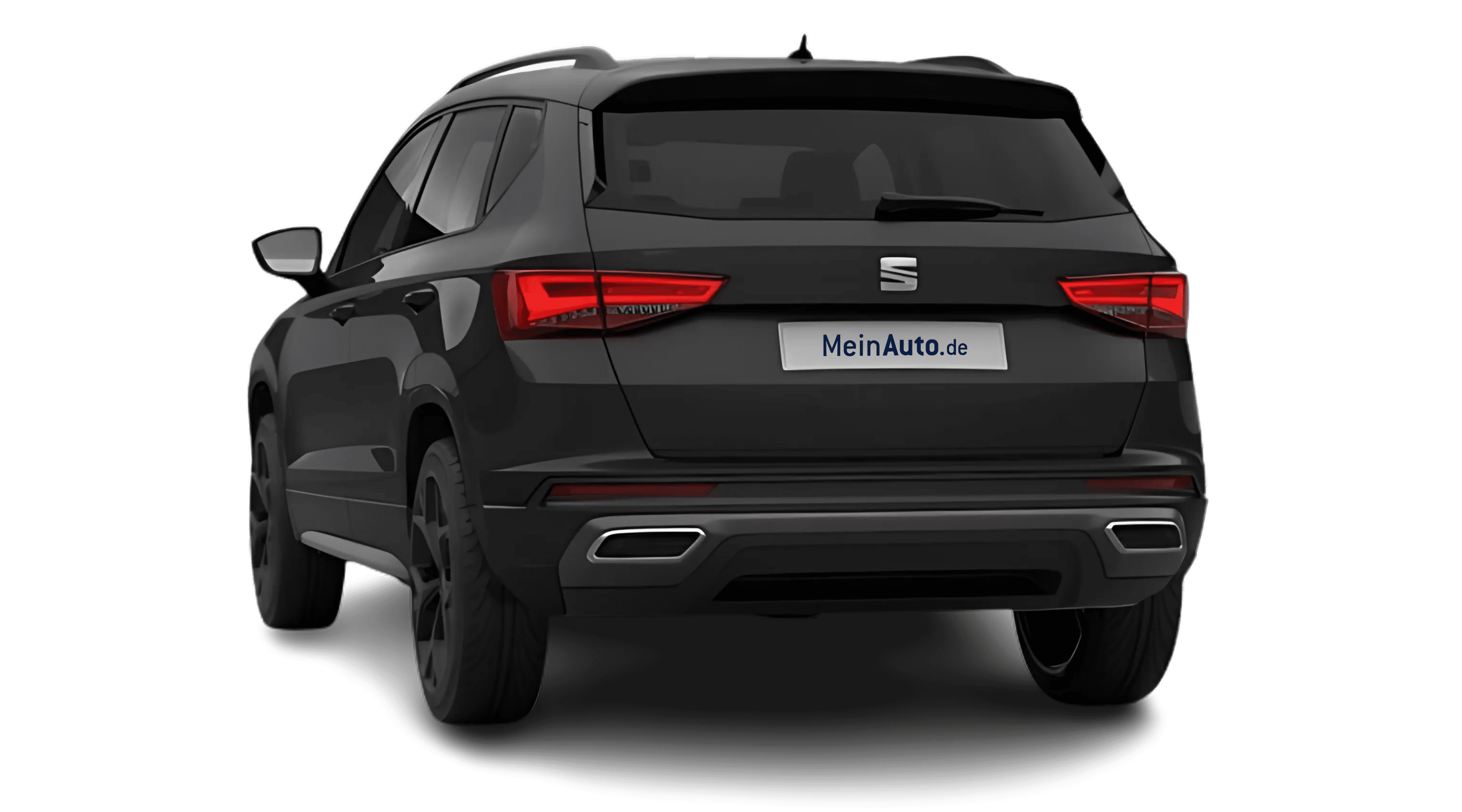 Schräge Heckansicht auf einen SEAT Ateca, freigestellt