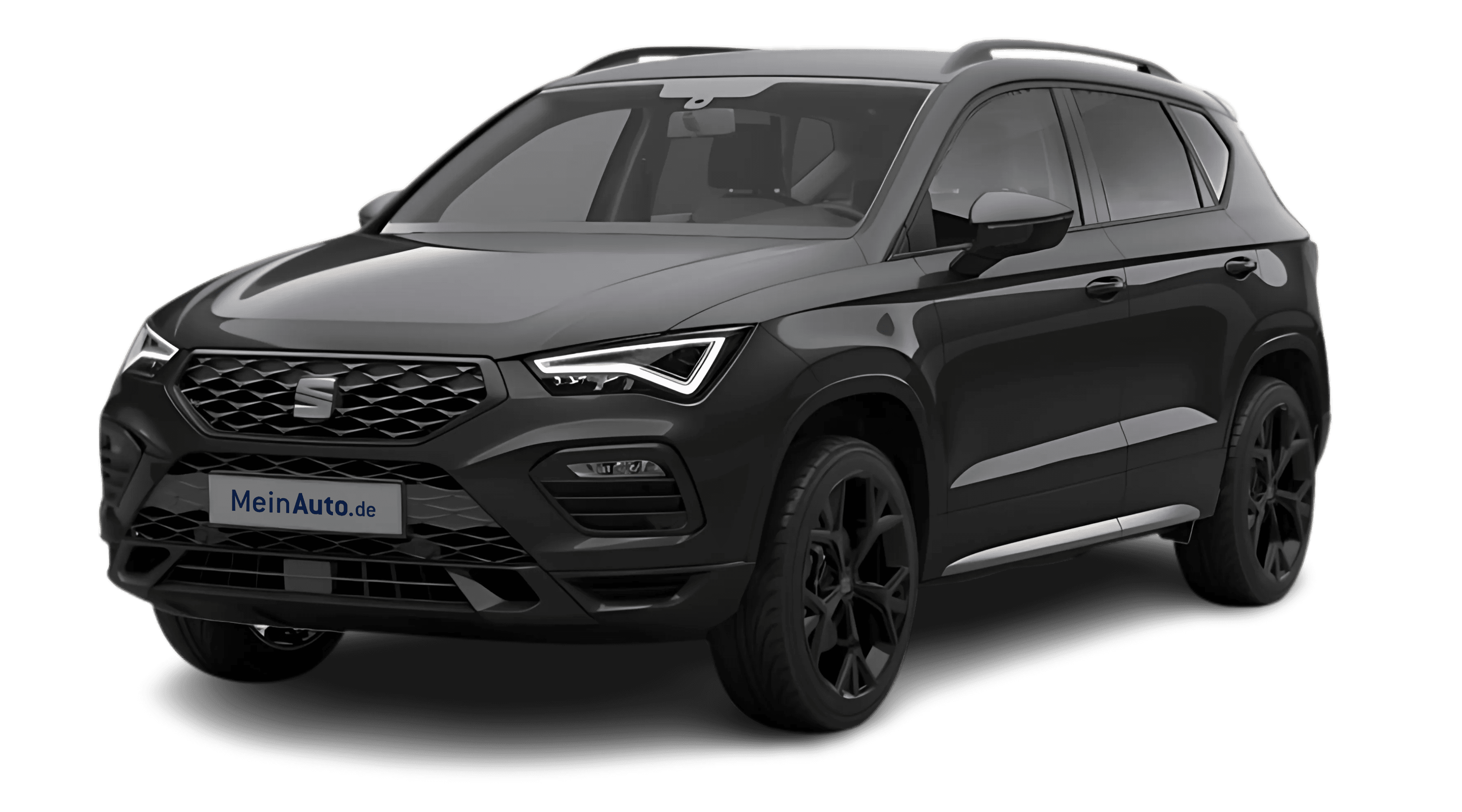 Schräge Frontansicht auf einen SEAT Ateca, freigestellt