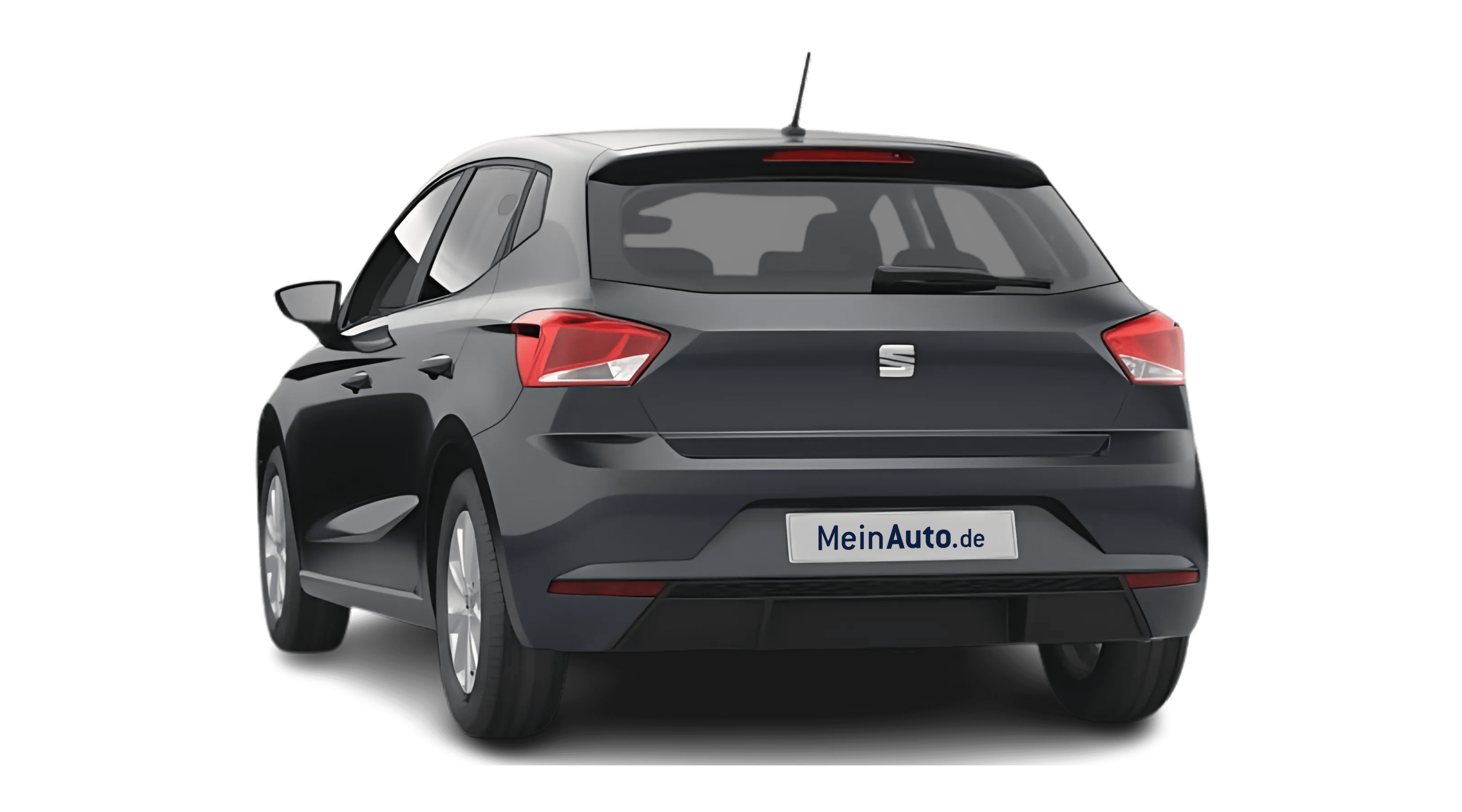 Schräge Heckansicht eines SEAT Ibiza, freigestellt