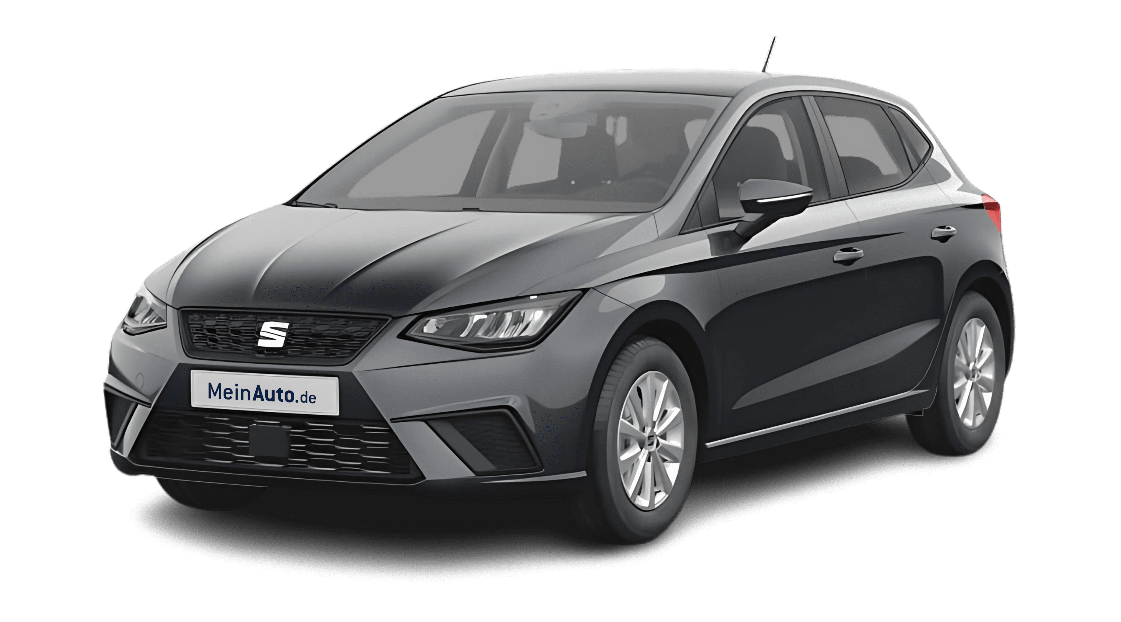 Schräge Frontansicht eines SEAT Ibiza, freigestellt