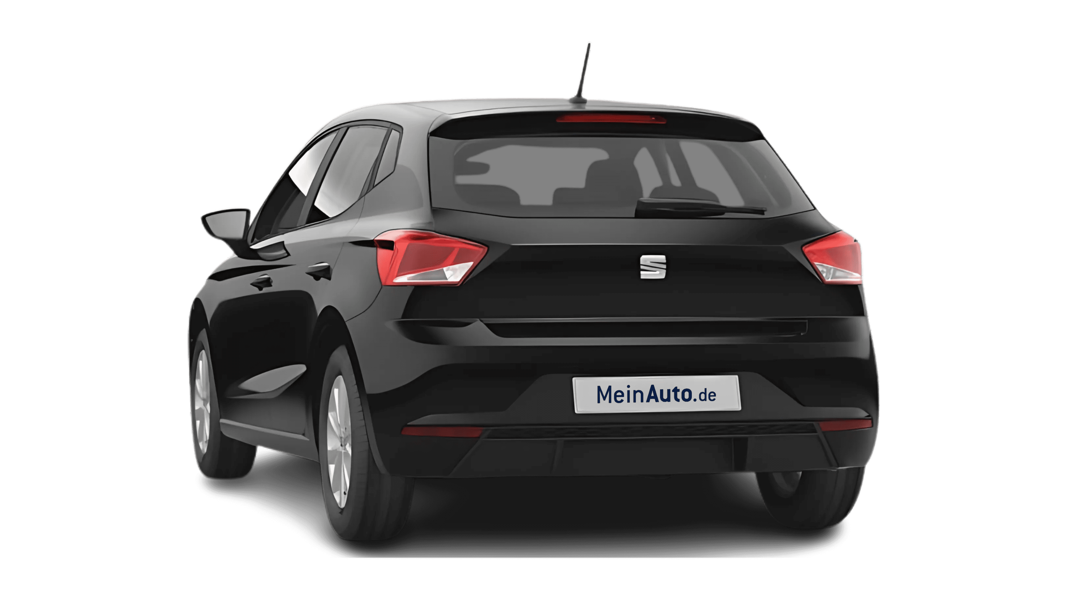 Schräge Heckansicht eines SEAT Ibiza, freigestellt