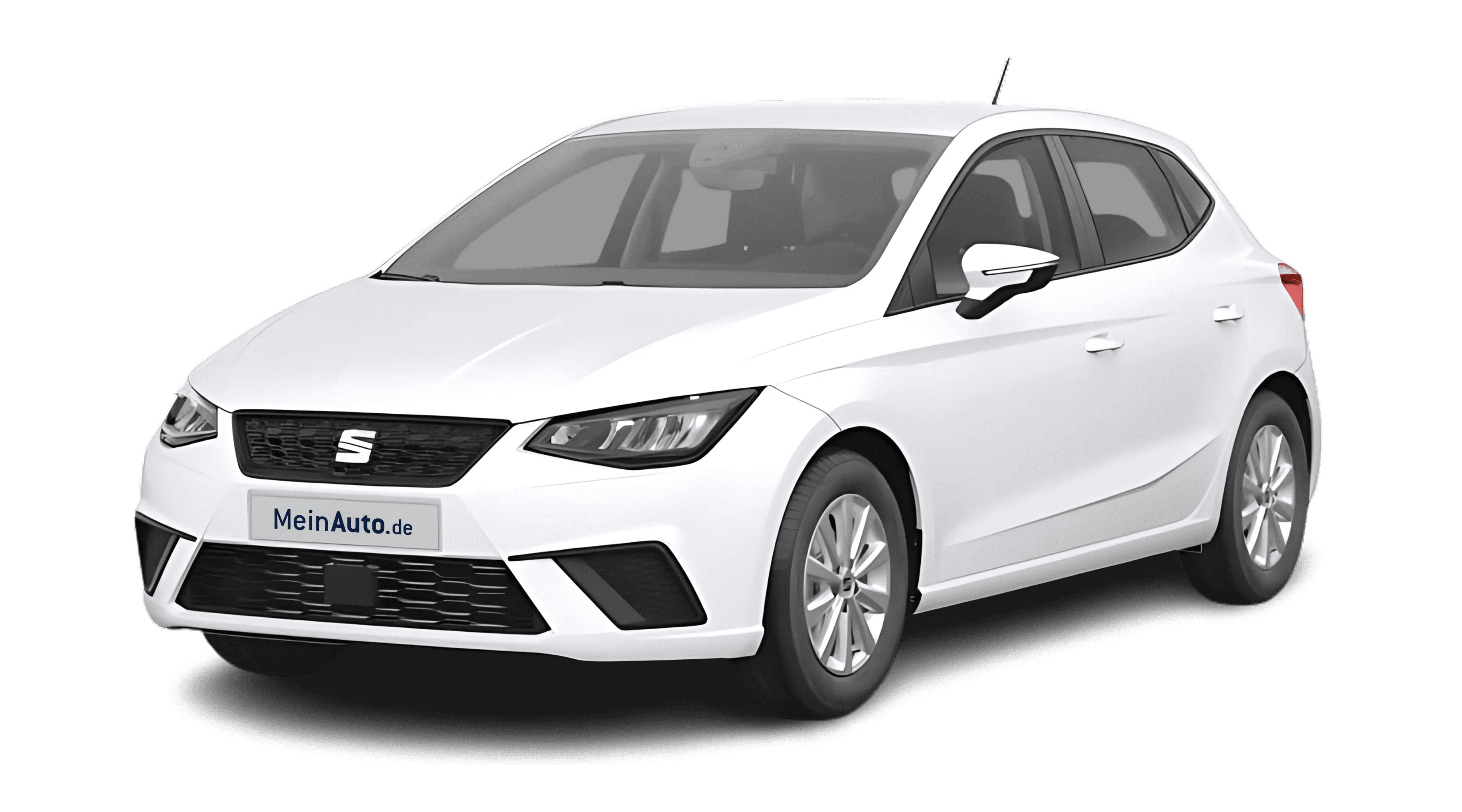 Schräge Frontansicht eines SEAT Ibiza, freigestellt