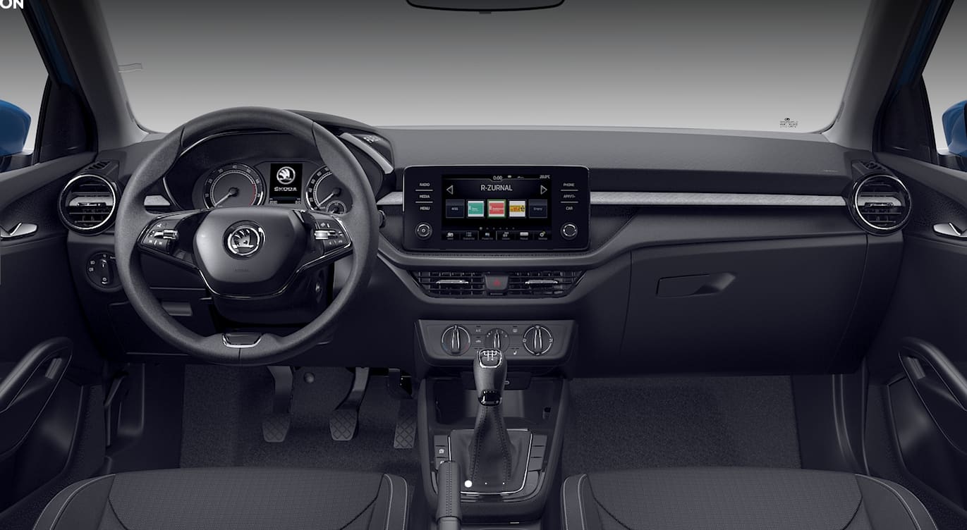 Ansicht des Armaturenbretts eines Skoda Fabia