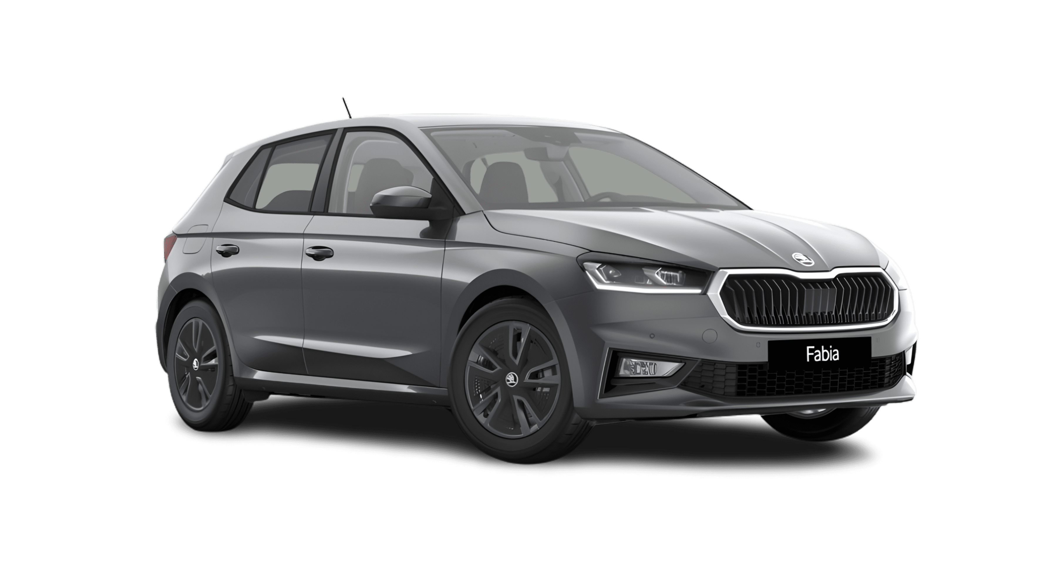 Schräge Frontansicht eines Skoda Fabia, freigestellt