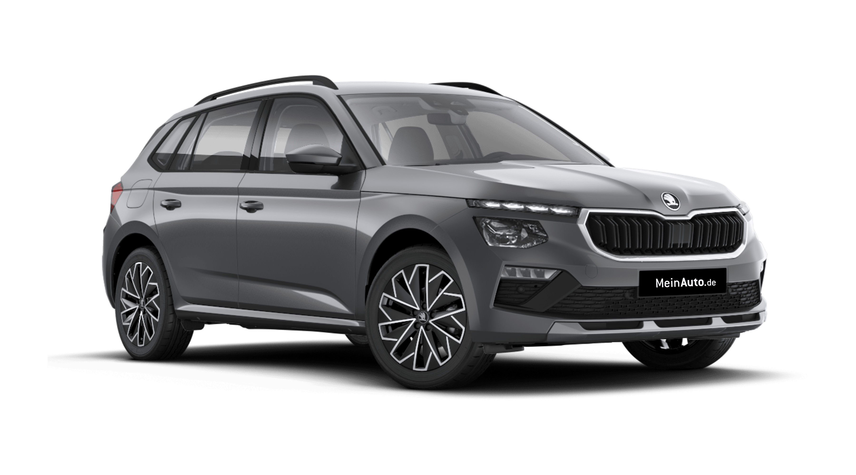 Schräge Frontansicht eines Skoda Kamiq, freigestellt