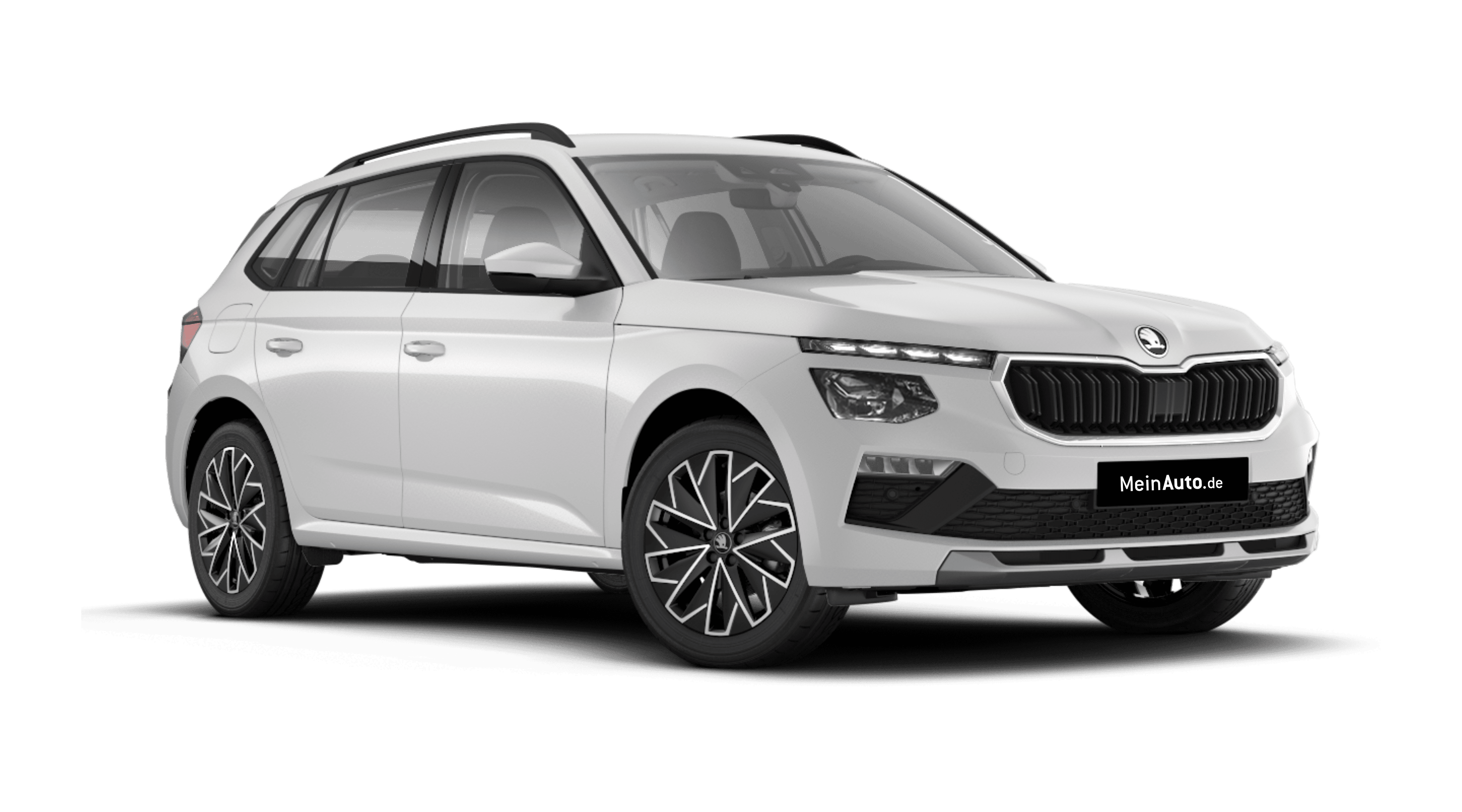 Schräge Frontansicht eines Skoda Kamiq, freigestellt