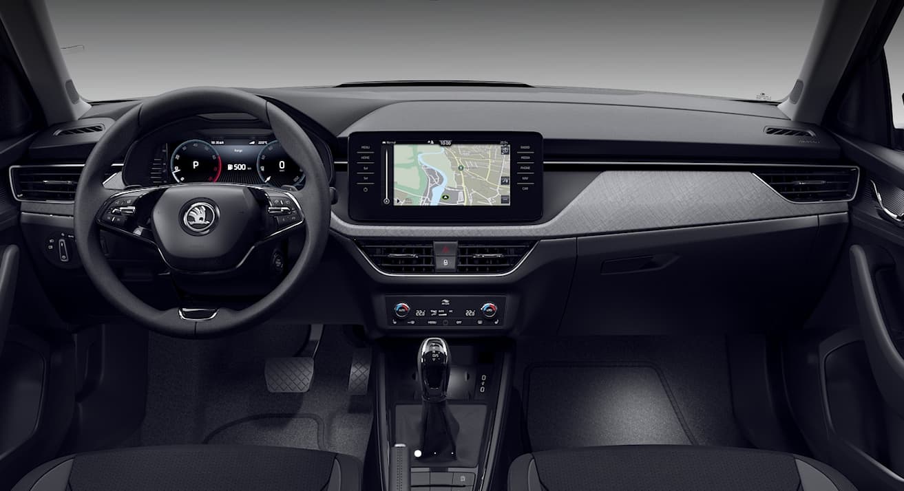 Detailansicht des Lenkrads eines Skoda Kamiq
