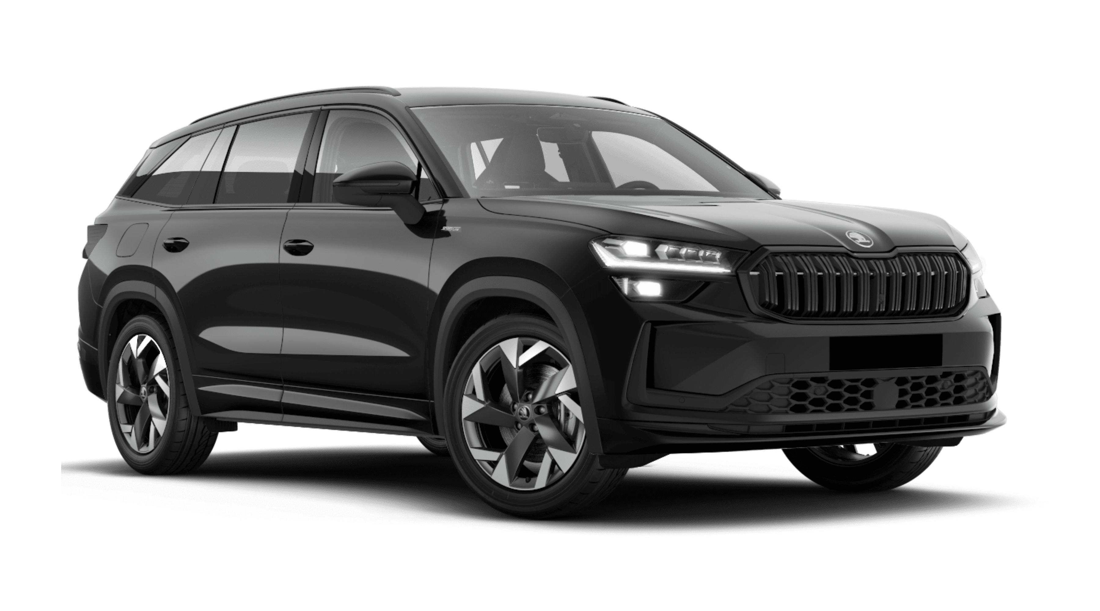 Schräge Frontansicht eines Skoda Kodiaq, freigestellt