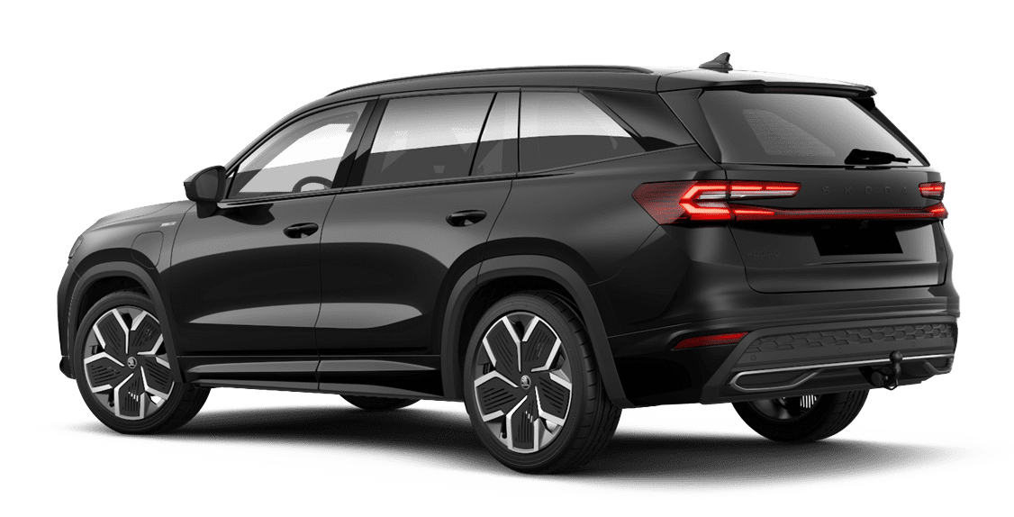 Schräge Heckansicht auf einen Skoda Kodiaq, freigestellt
