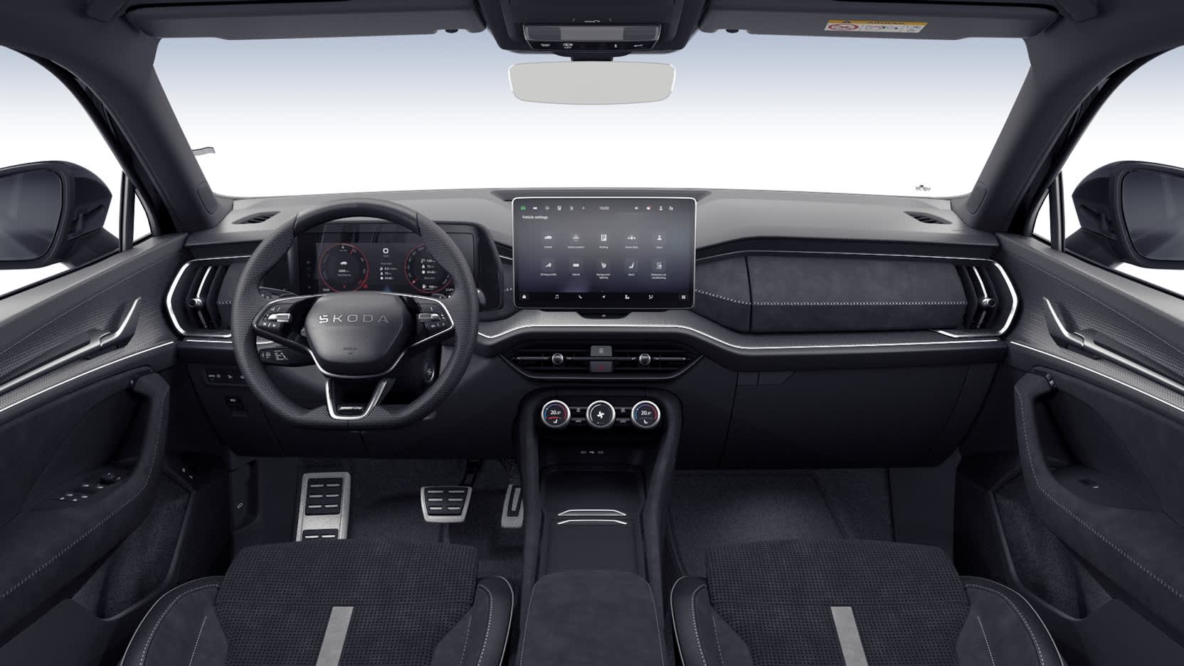 Ansicht des Armaturenbretts eines Skoda Kodiaq