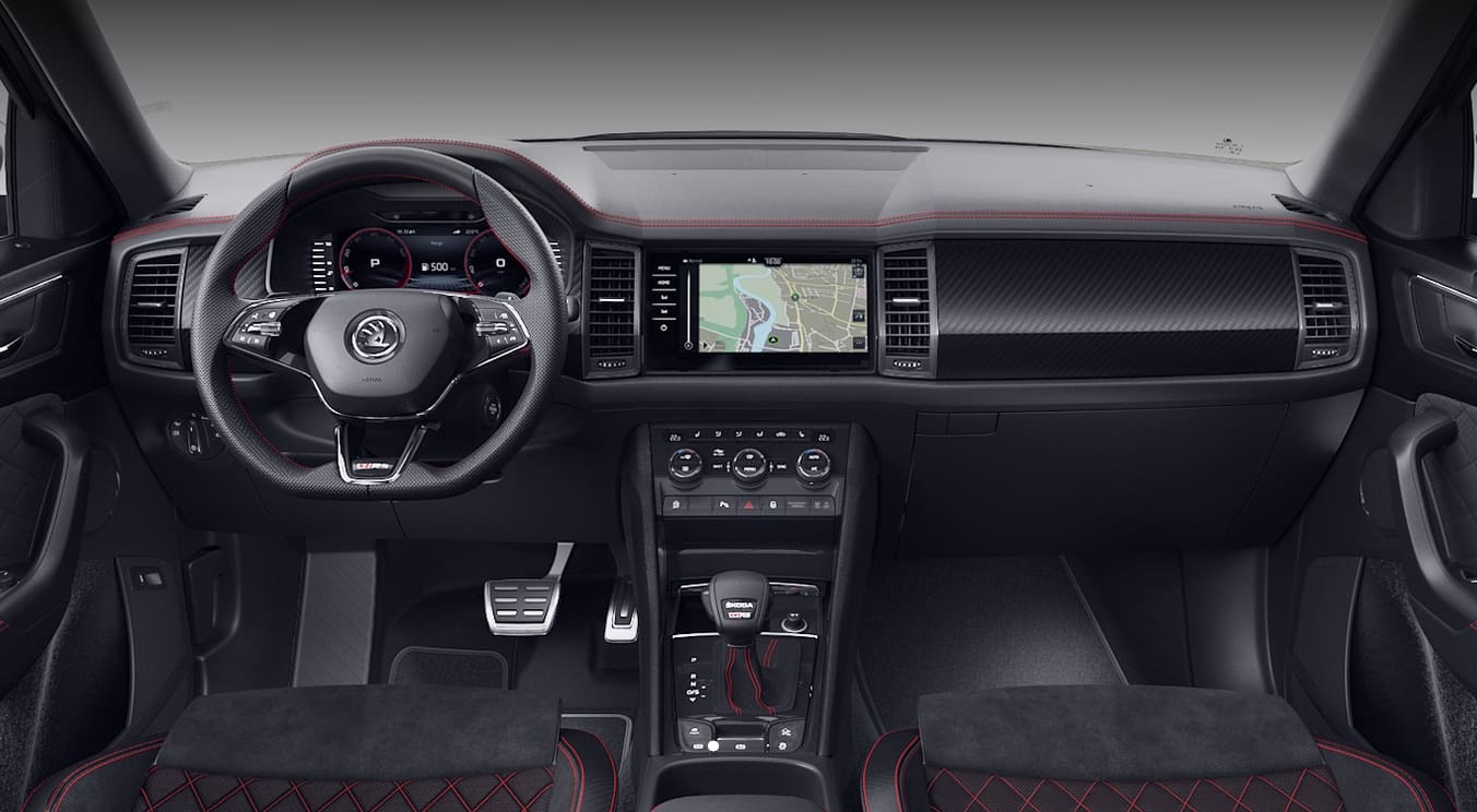 Ansicht des Armaturenbretts eines Skoda Kodiaq