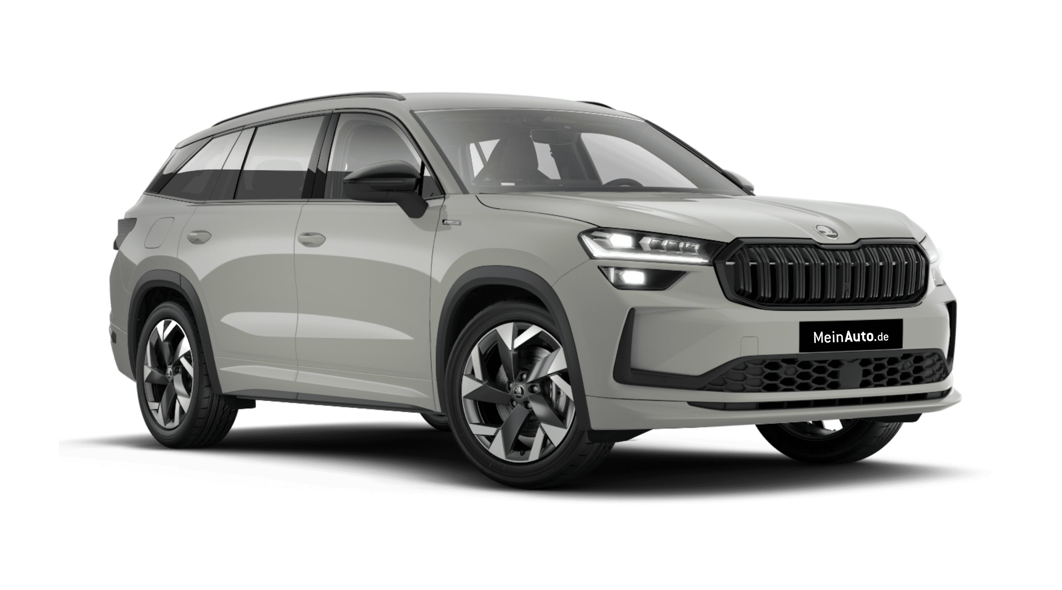 Schräge Frontansicht eines Skoda Kodiaq, freigestellt