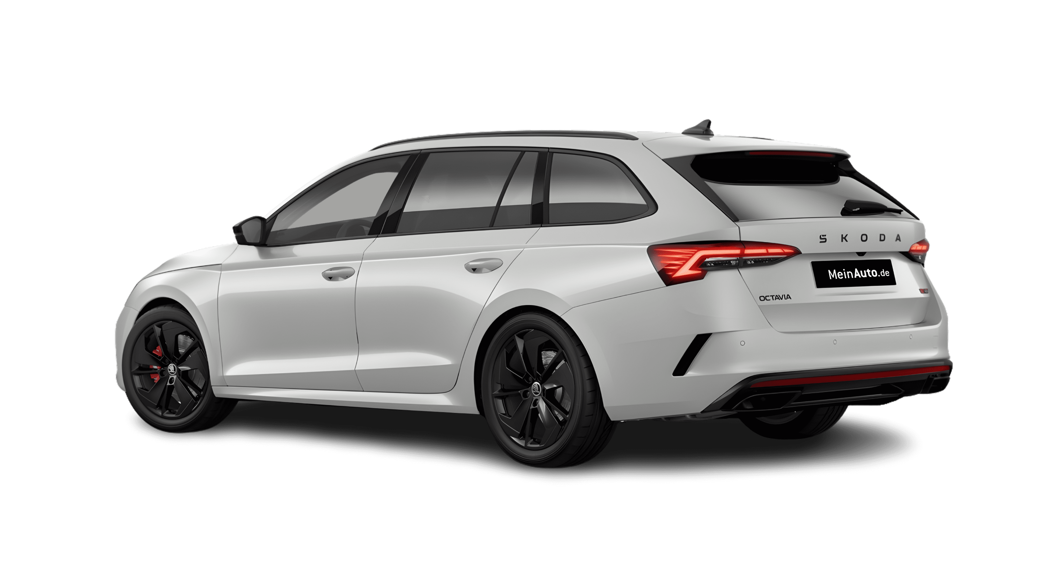 Schräge Heckansicht eines Skoda Octavia, freigestellt