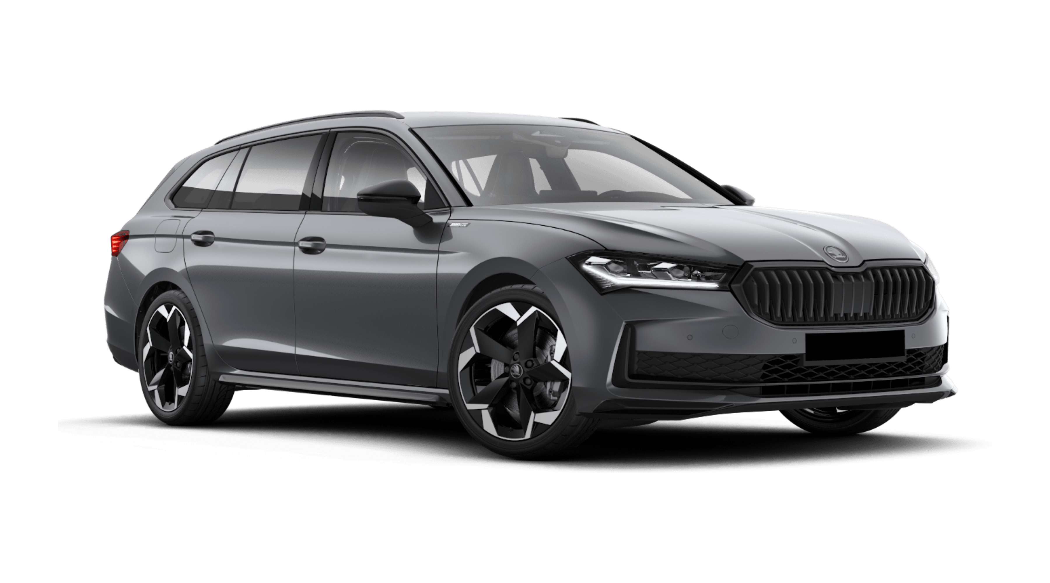 Schräge Frontansicht eines Skoda Superb, freigestellt