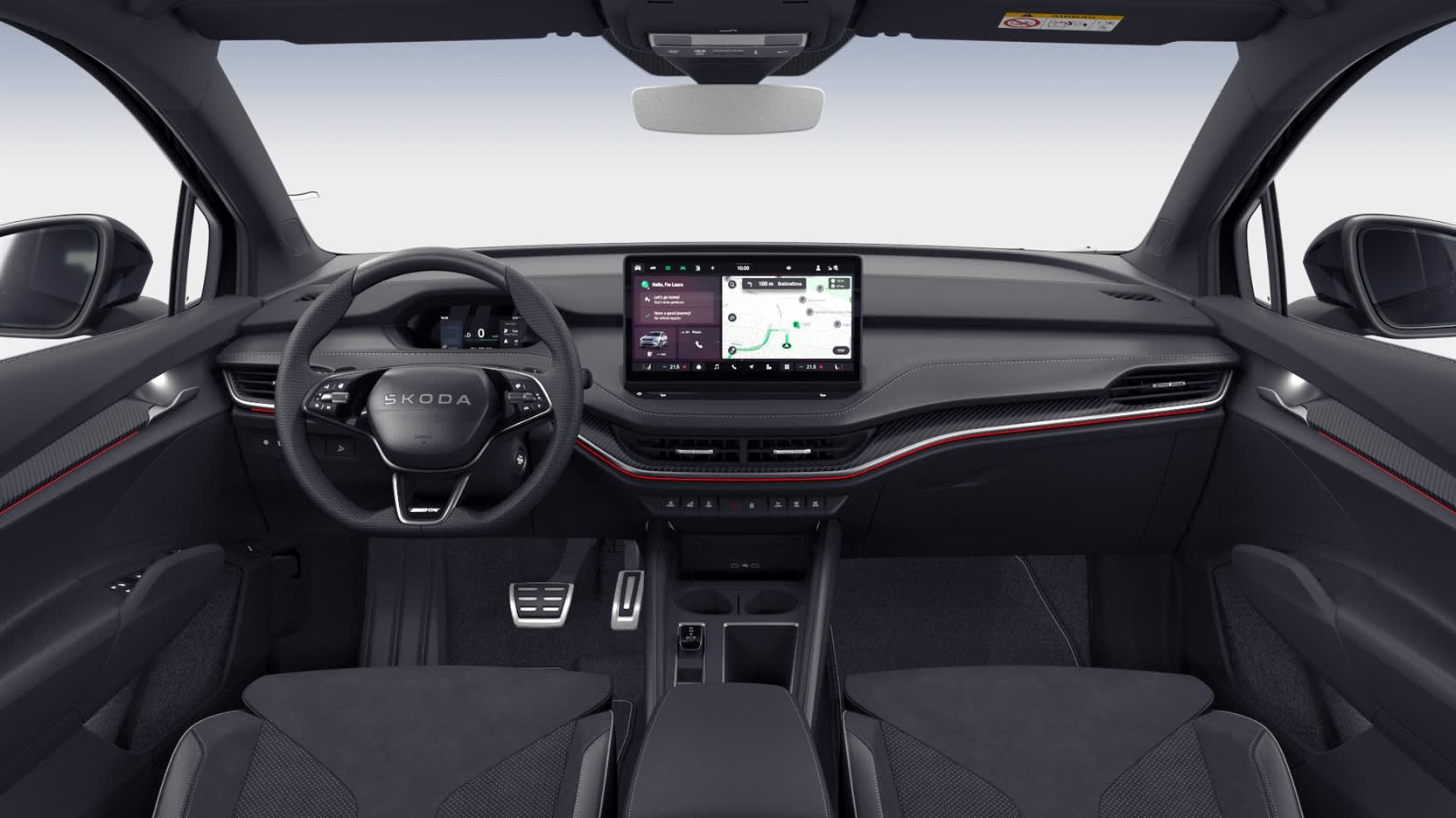 Ansicht des Armaturenbretts eines Skoda ENYAQ