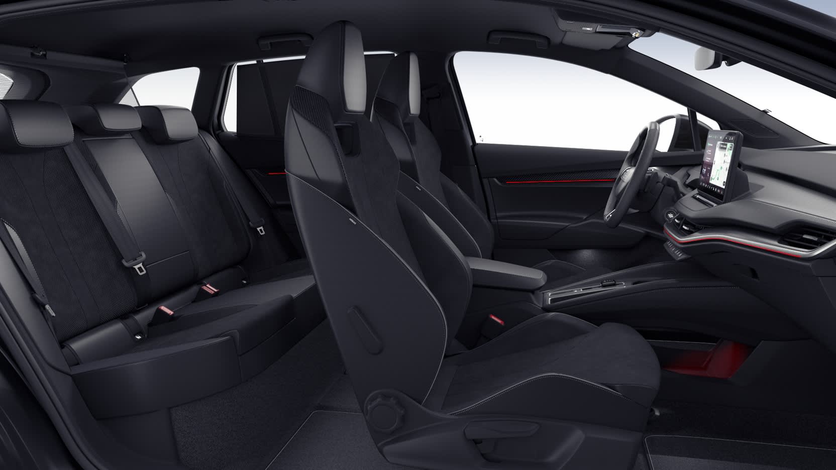 Ansicht der Frontsitze eines Skoda ENYAQ
