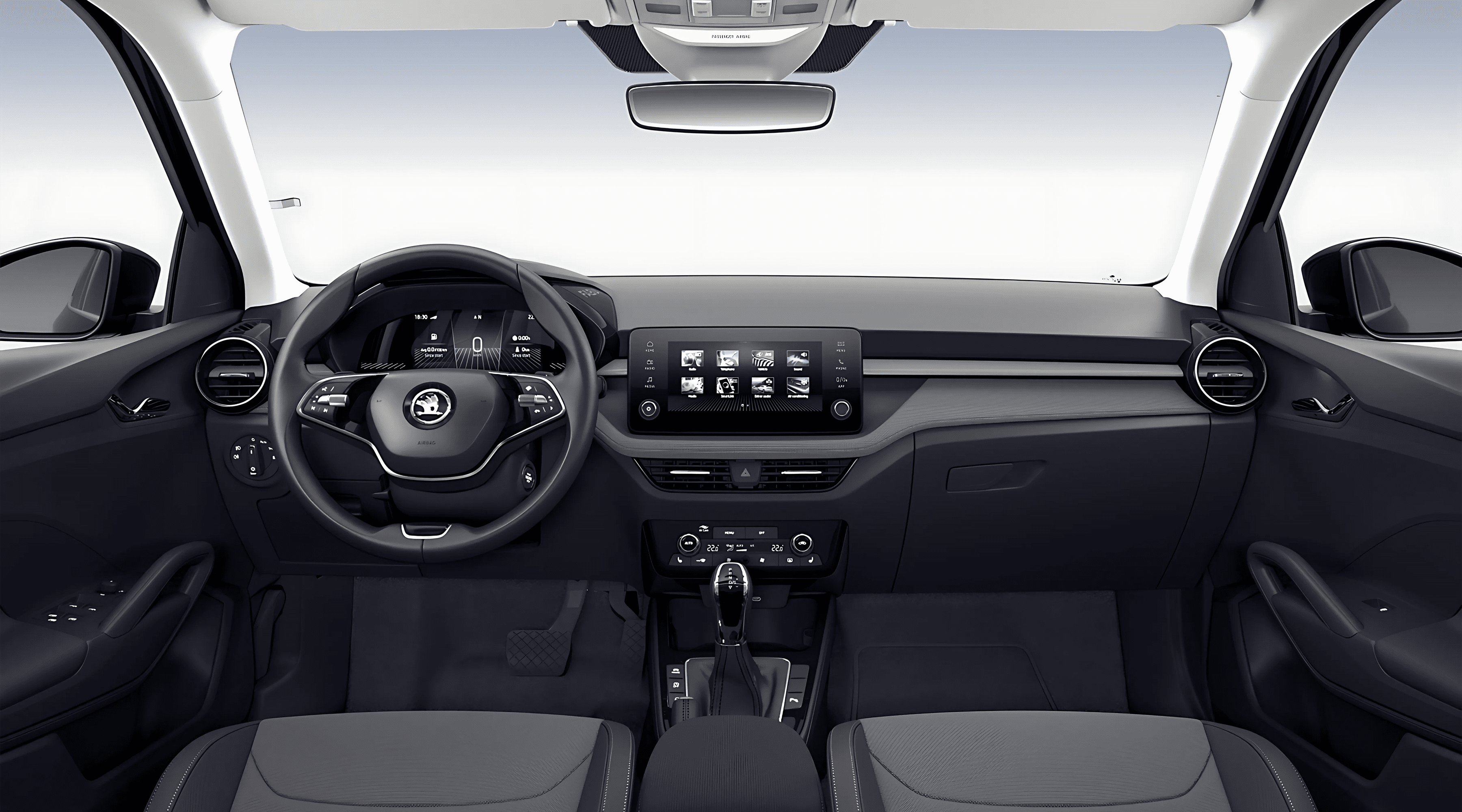 Ansicht des Armaturenbretts eines Skoda Fabia