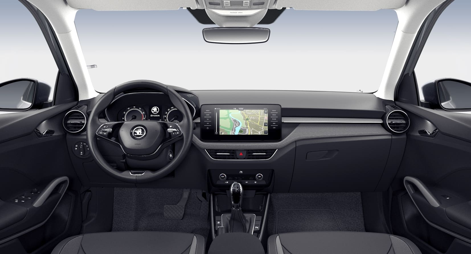 Ansicht des Armaturenbretts eines Skoda Fabia