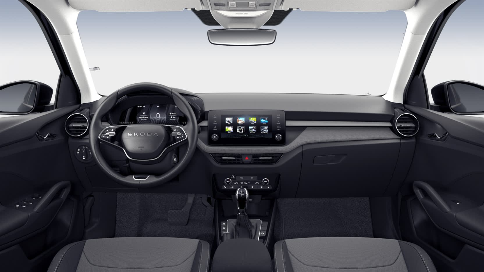 Ansicht des Armaturenbretts eines Skoda Fabia