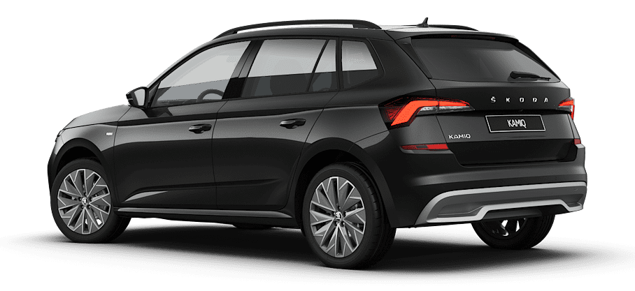 Heckansicht auf einen Skoda Kamiq