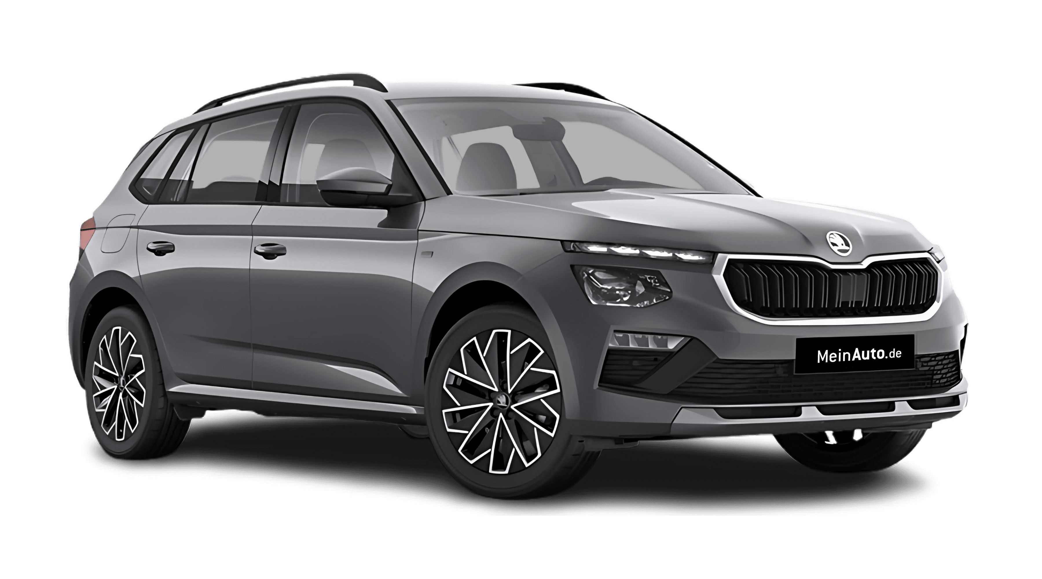 Schräge Frontansicht eines Skoda Kamiq, freigestellt