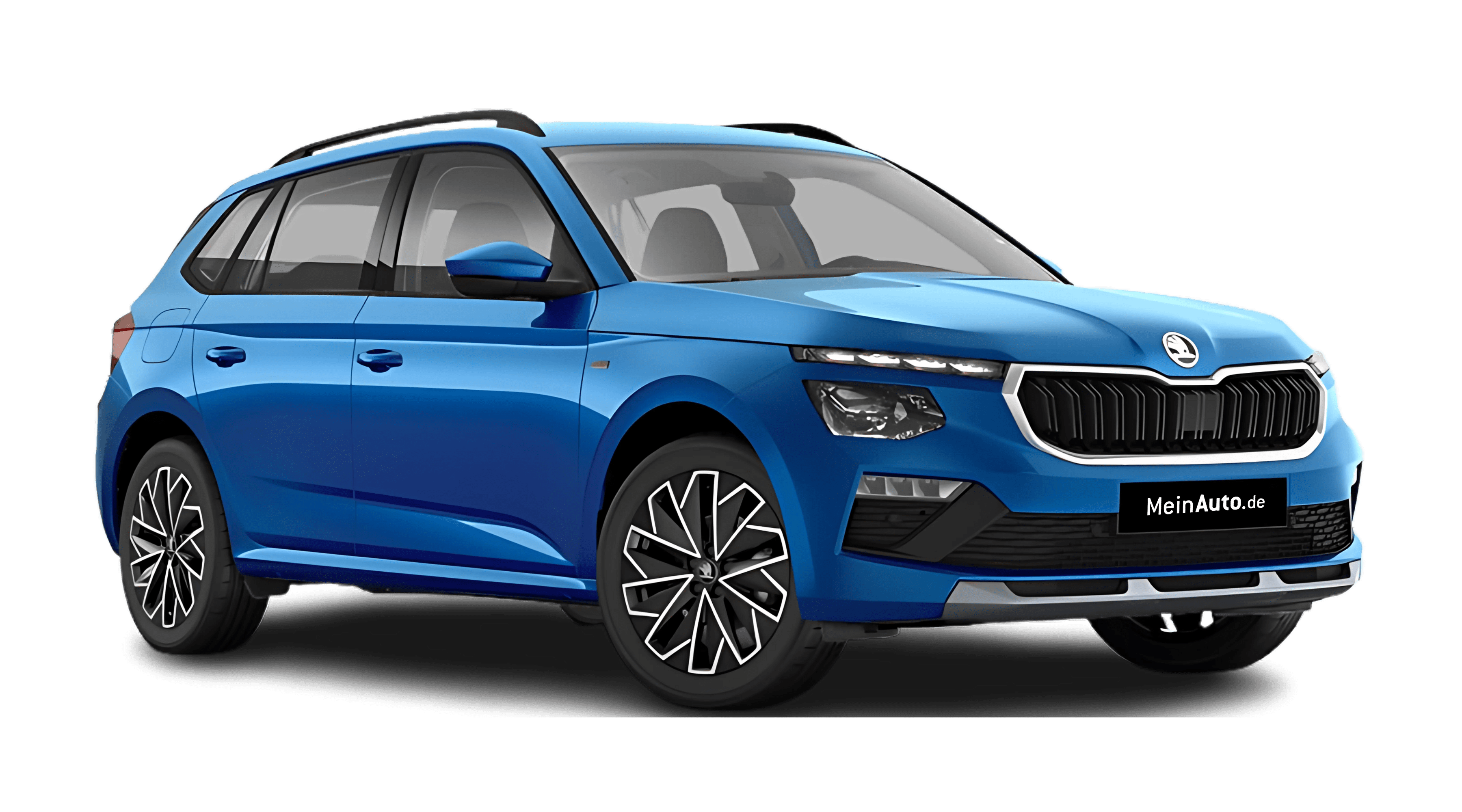 Schräge Frontansicht eines Skoda Kamiq, freigestellt