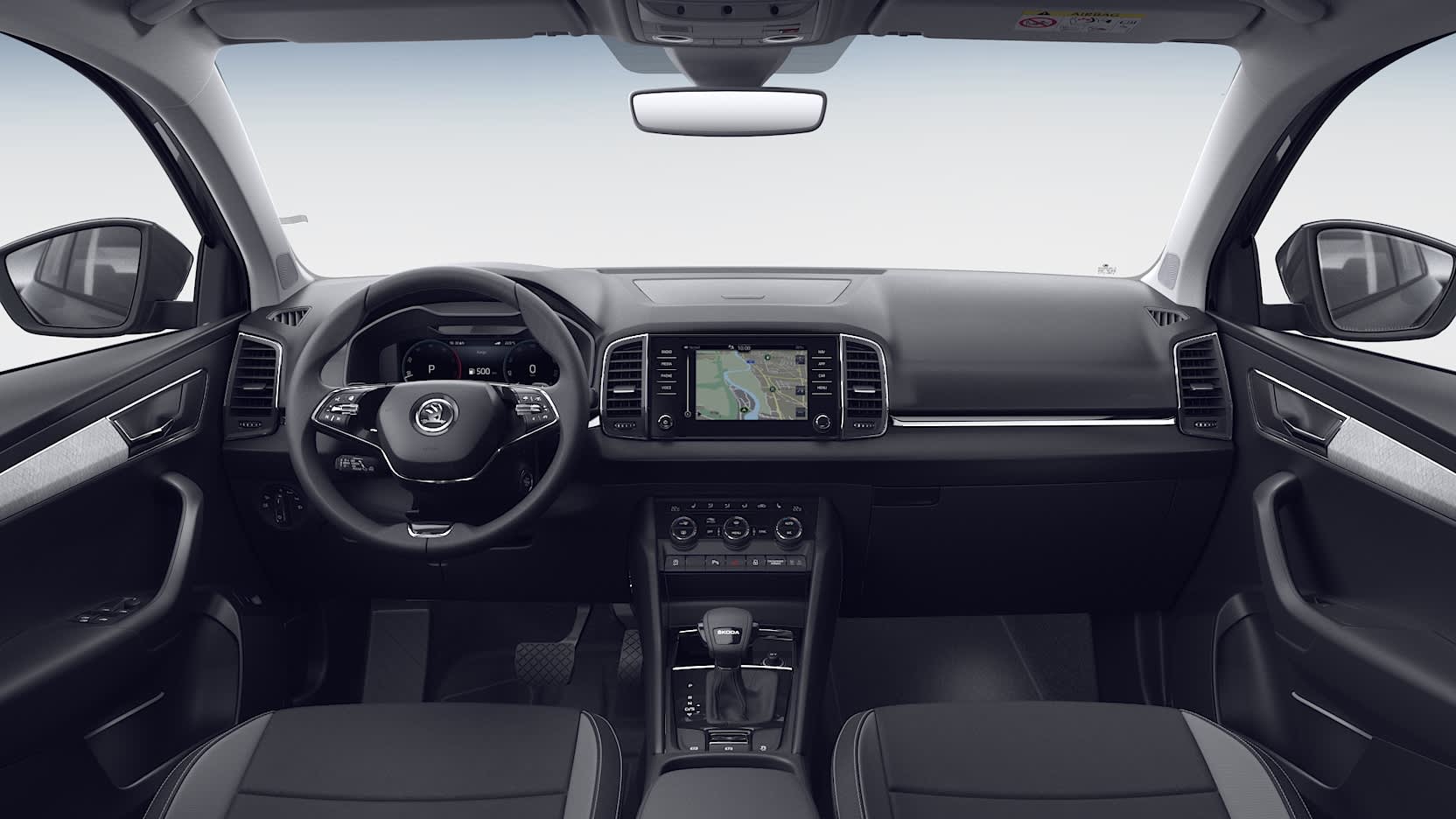 Ansicht des Armaturenbretts eines Skoda Karoq
