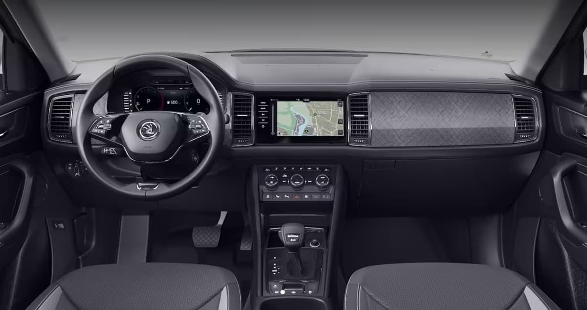 Ansicht des Armaturenbretts eines Skoda Kodiaq
