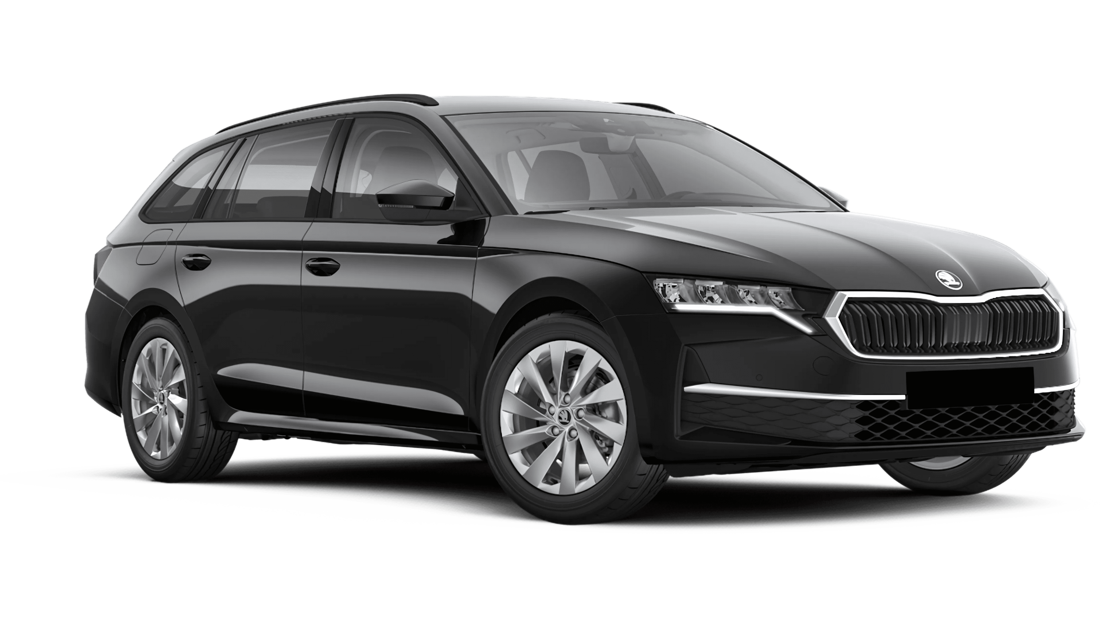 Schräge Frontansicht auf einen Skoda Octavia, freigestellt