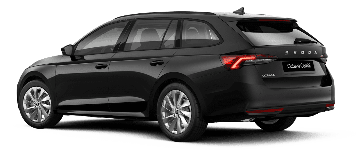 Schräge Heckansicht auf einen Skoda Octavia, freigestellt