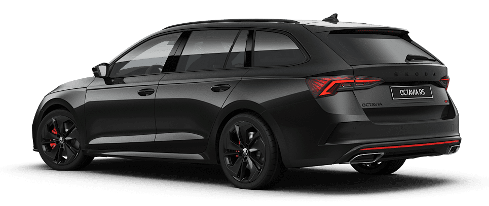 Schräge Heckansicht auf einen Skoda Octavia, freigestellt