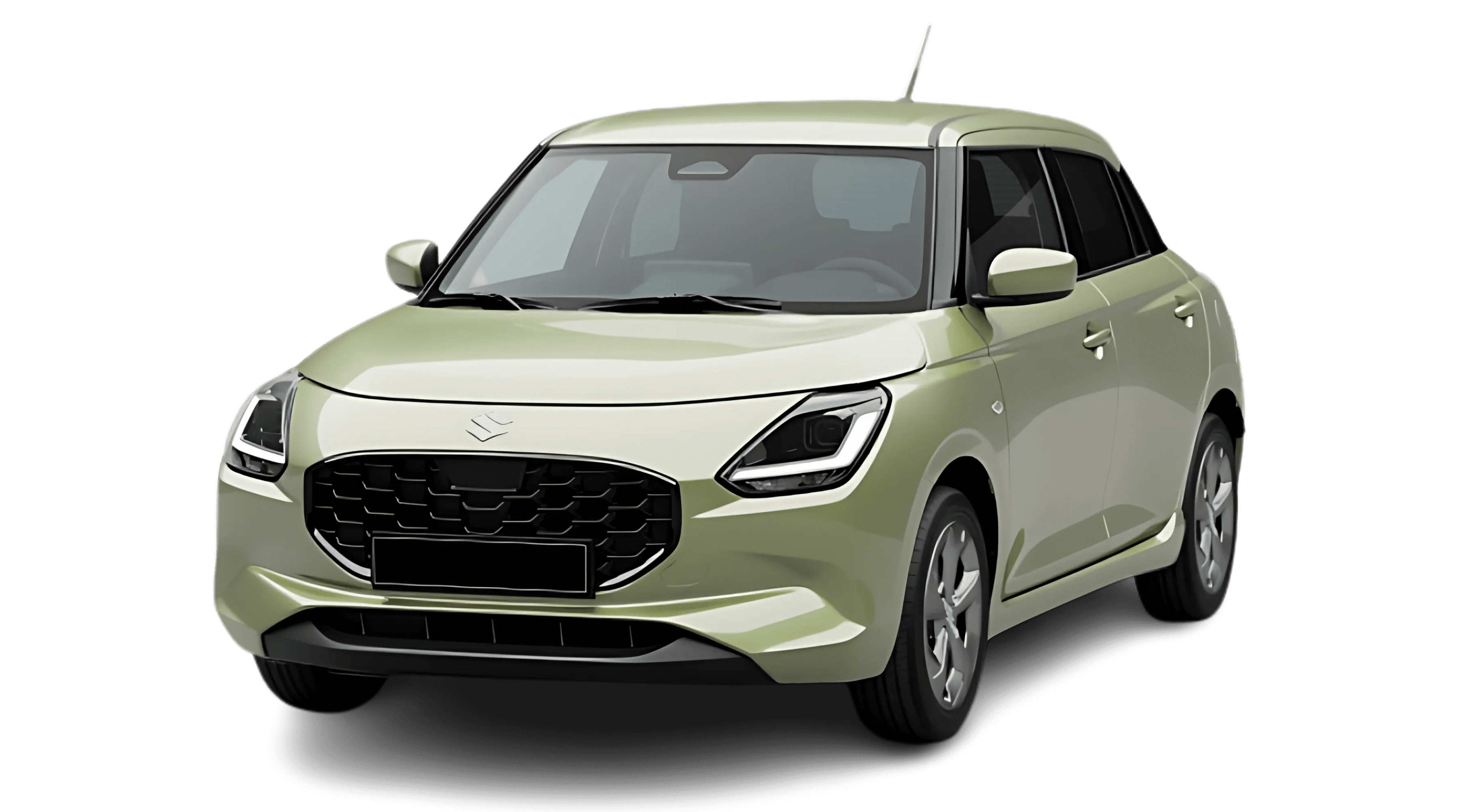 Schräge Frontansicht auf einen Suzuki Swift, freigestellt
