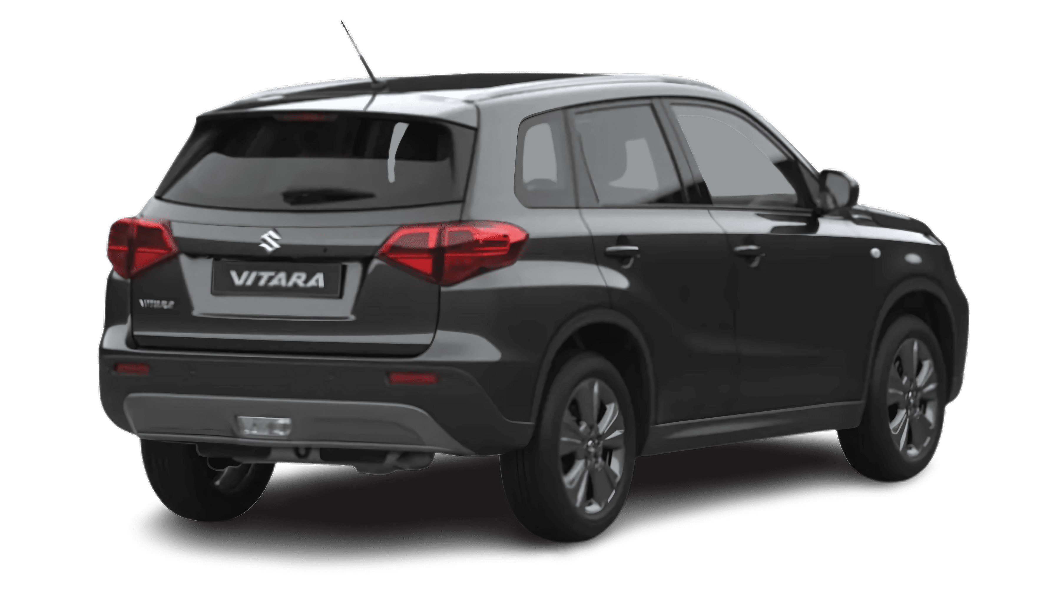 Schräge Heckansicht auf einen Suzuki Vitara, freigestellt