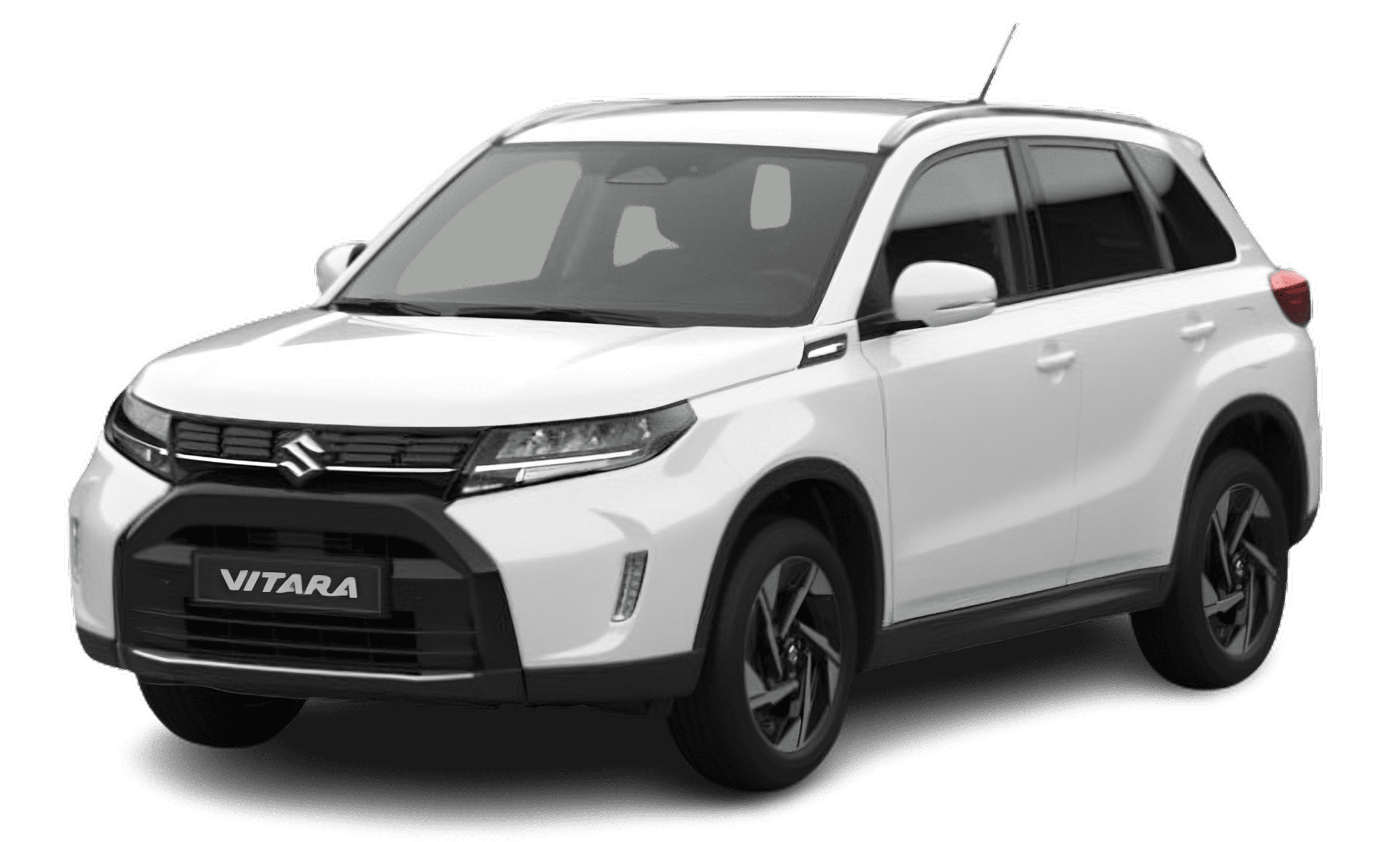 Schräge Frontansicht auf einen Suzuki Vitara, freigestellt