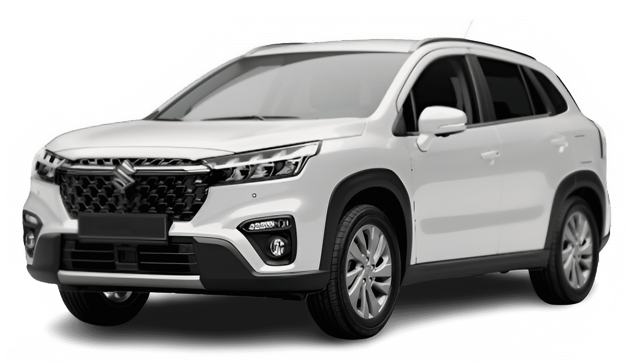 Schräge Frontansicht auf einen Suzuki S-Cross, freigestellt