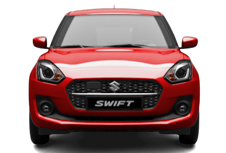 Frontansicht auf einen Suzuki Swift, freigestellt