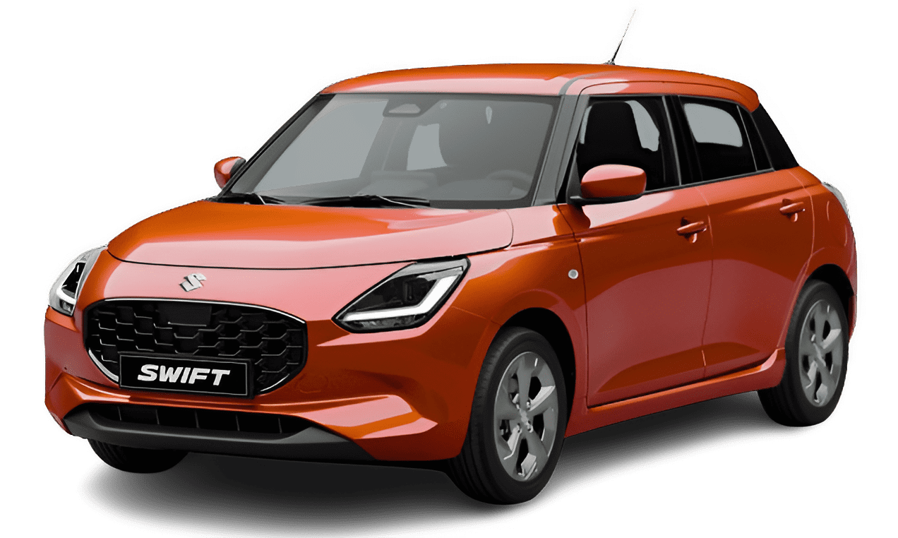 Schräge Frontansicht auf einen Suzuki Swift, freigestellt
