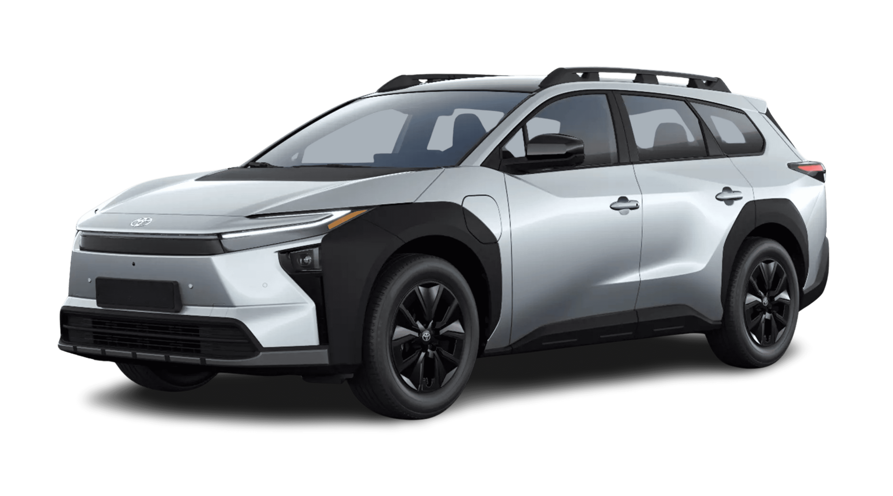 Schräge Frontansicht eines Toyota bZ4X, freigestellt