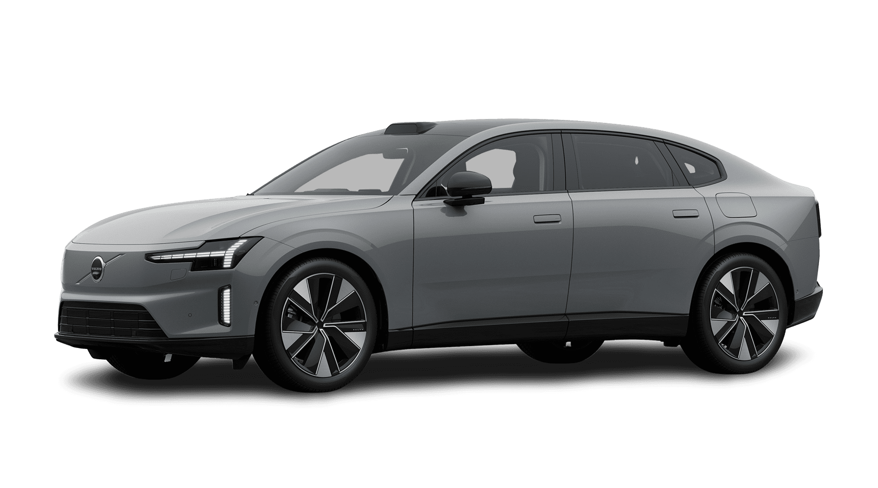 Schräge Frontansicht eines Volvo ES90, freigestellt