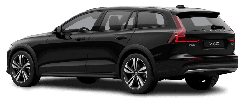 Schräge Heckansicht auf einen Volvo V60 Cross Country, freigestellt