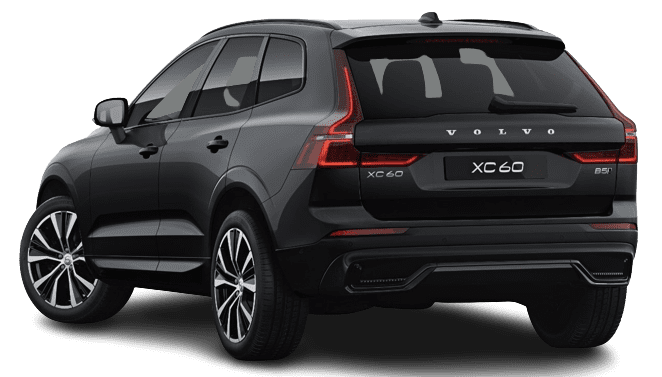 Schräge Heckansicht auf einen Volvo XC60, freigestellt