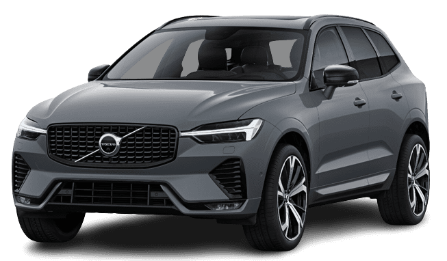 Schräge Frontansicht auf einen Volvo XC60, freigestellt