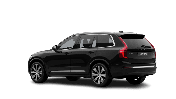 Schräge Heckansicht auf einen Volvo XC90, freigestellt