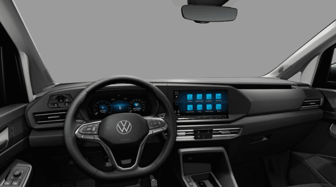 Ansicht des Armaturenbretts eines Volkswagen Caddy