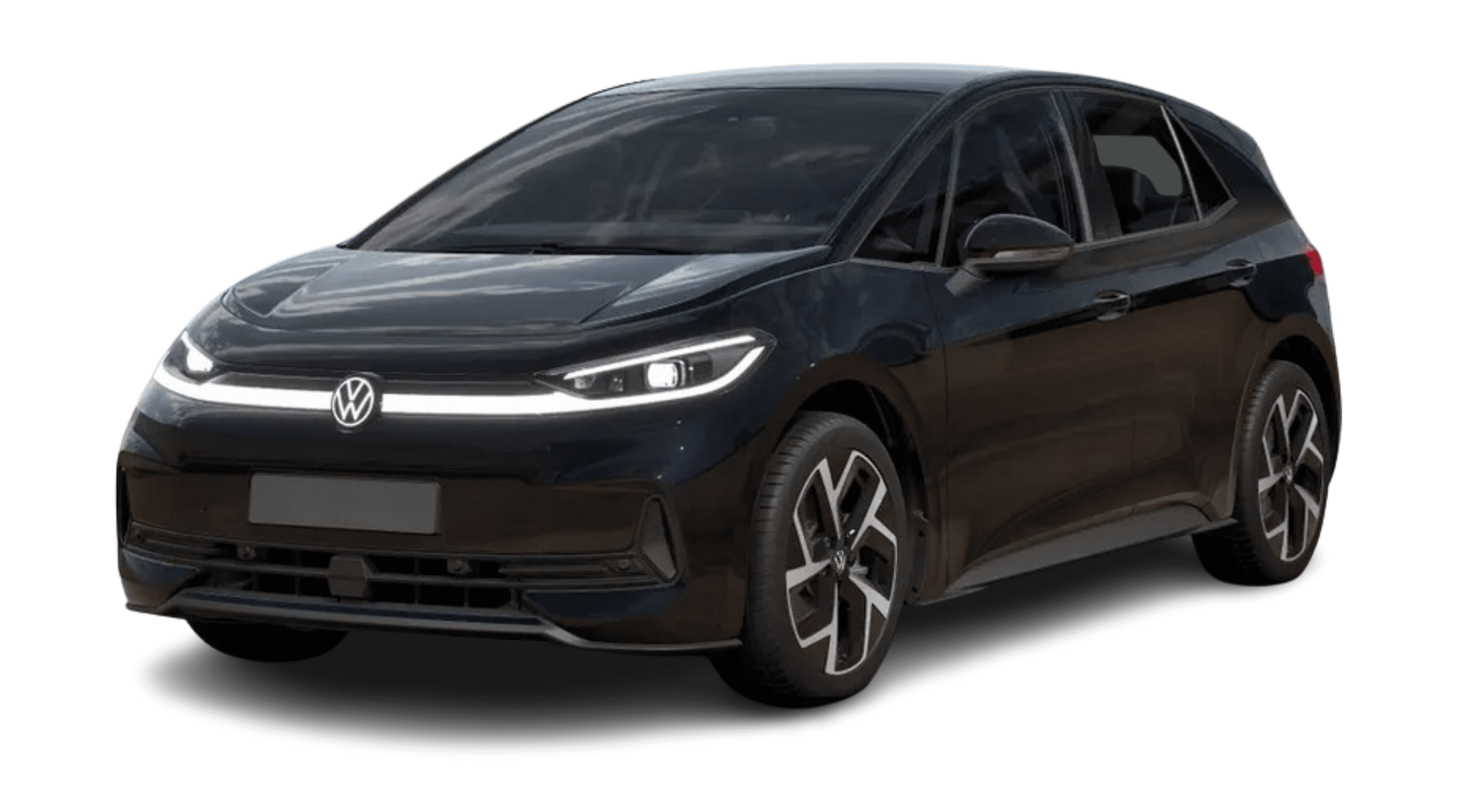 Schräge Frontansicht eines Volkswagen ID.3 Neo, freigestellt