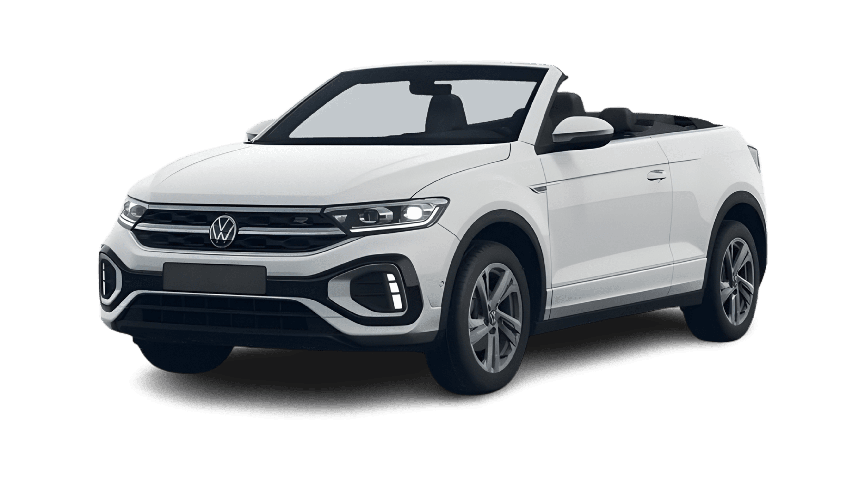 Schräge Frontansicht eines Volkswagen T-Roc, freigestellt