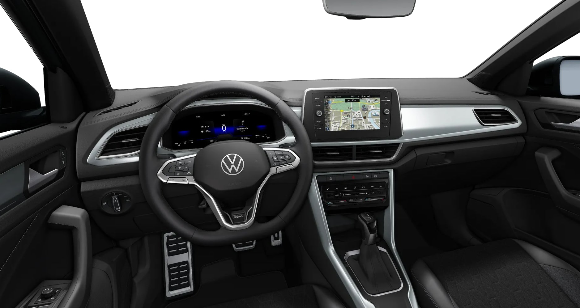 Ansicht des Armaturenbretts eines Volkswagen T-Roc